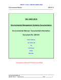 environmental Manual Sample